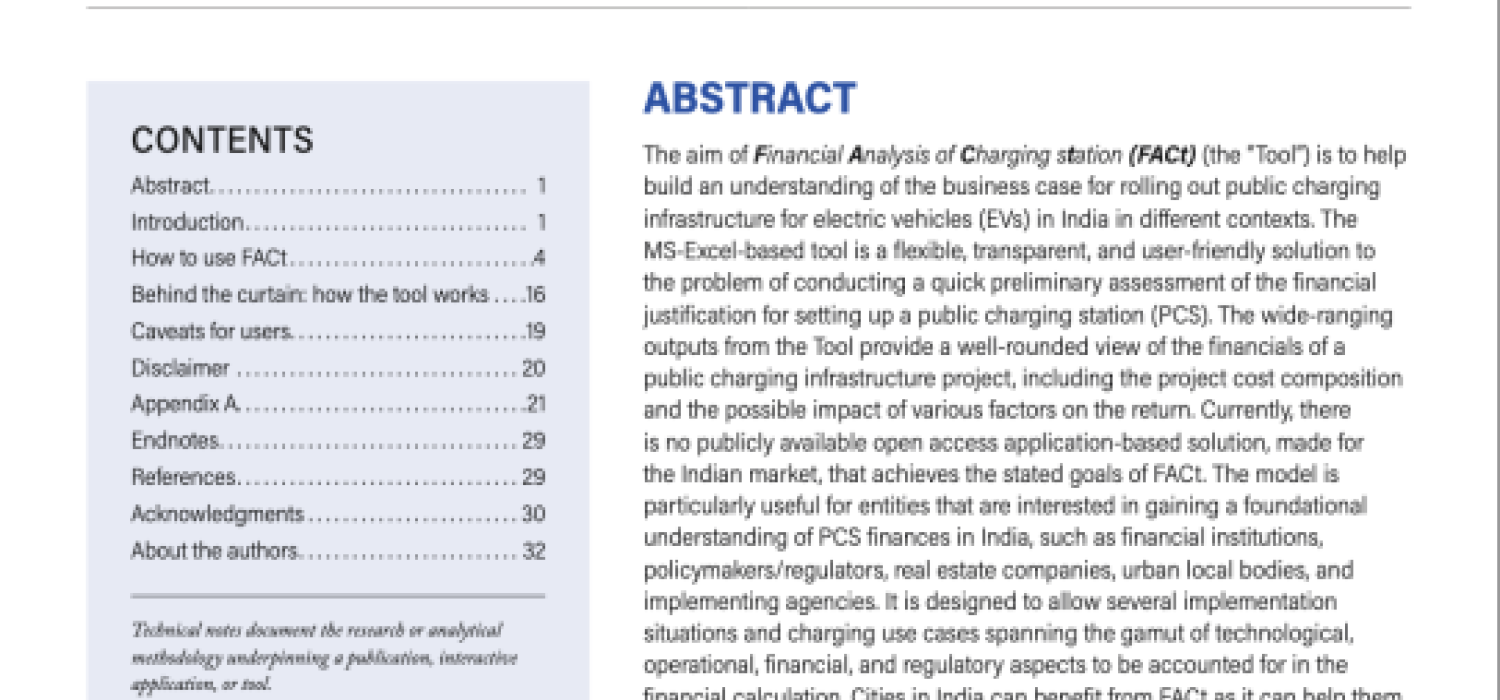 Financial Analysis of Charging station (FACt)